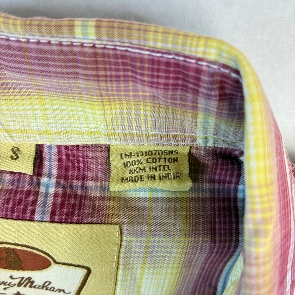 Larry Mahan Western Shirt Mens Small Yellow Red Plaid Pearl Snap LM-1310706NS - Picture 5 of 8
